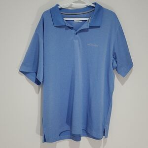 COLUMBIA XXL Blue Omni-shade Short Sleeve Polo Shirt